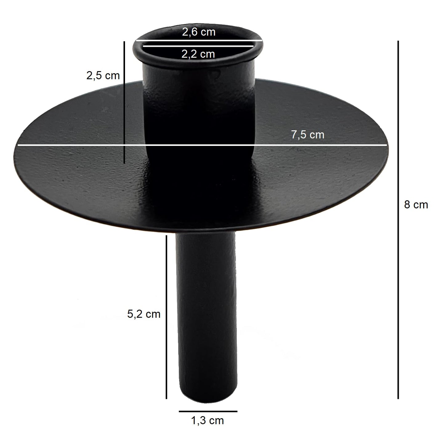 4x Kerzenhalter für Flaschen / Metall Schwarz
