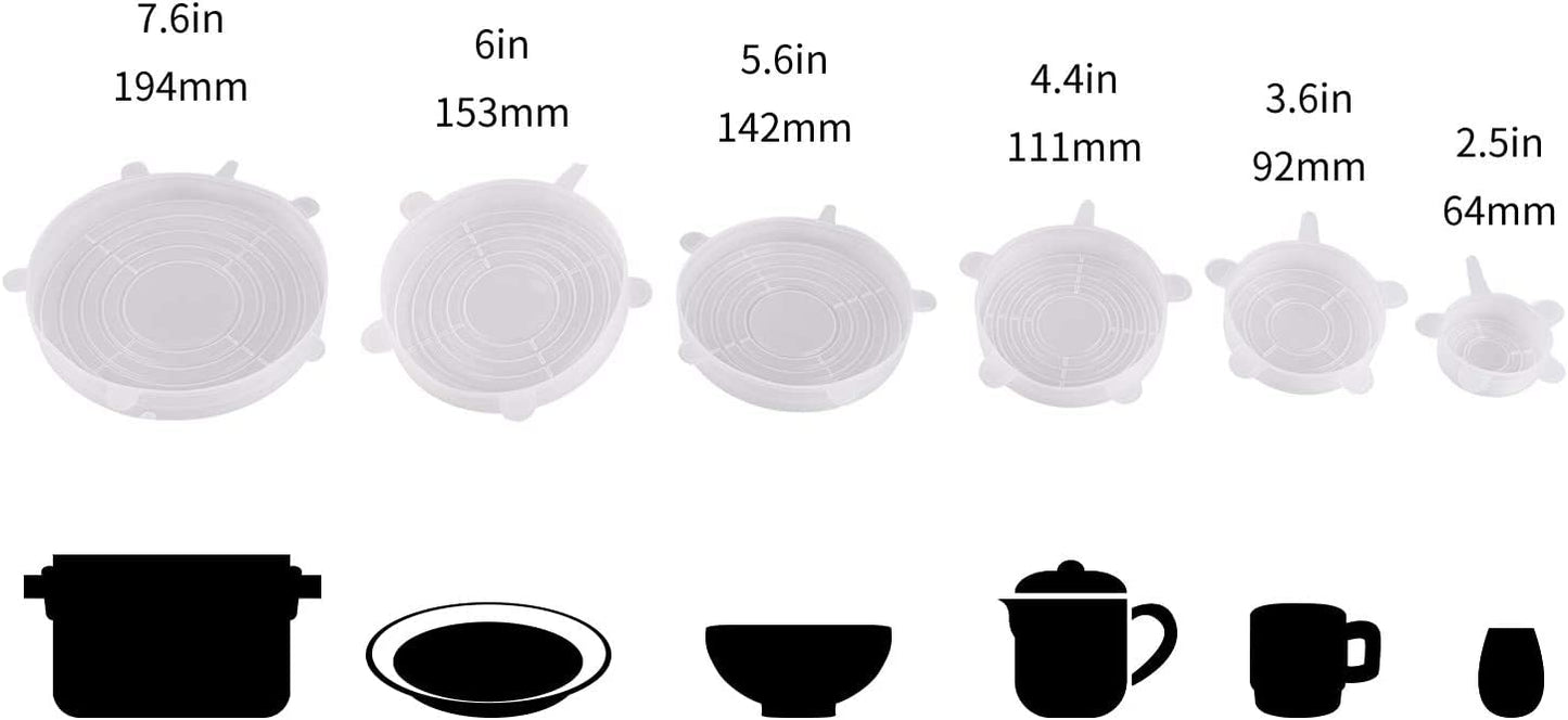 BEAUTLOHAS Silikondeckel, 12er Pack Dehnbar & Wiederverwendbar