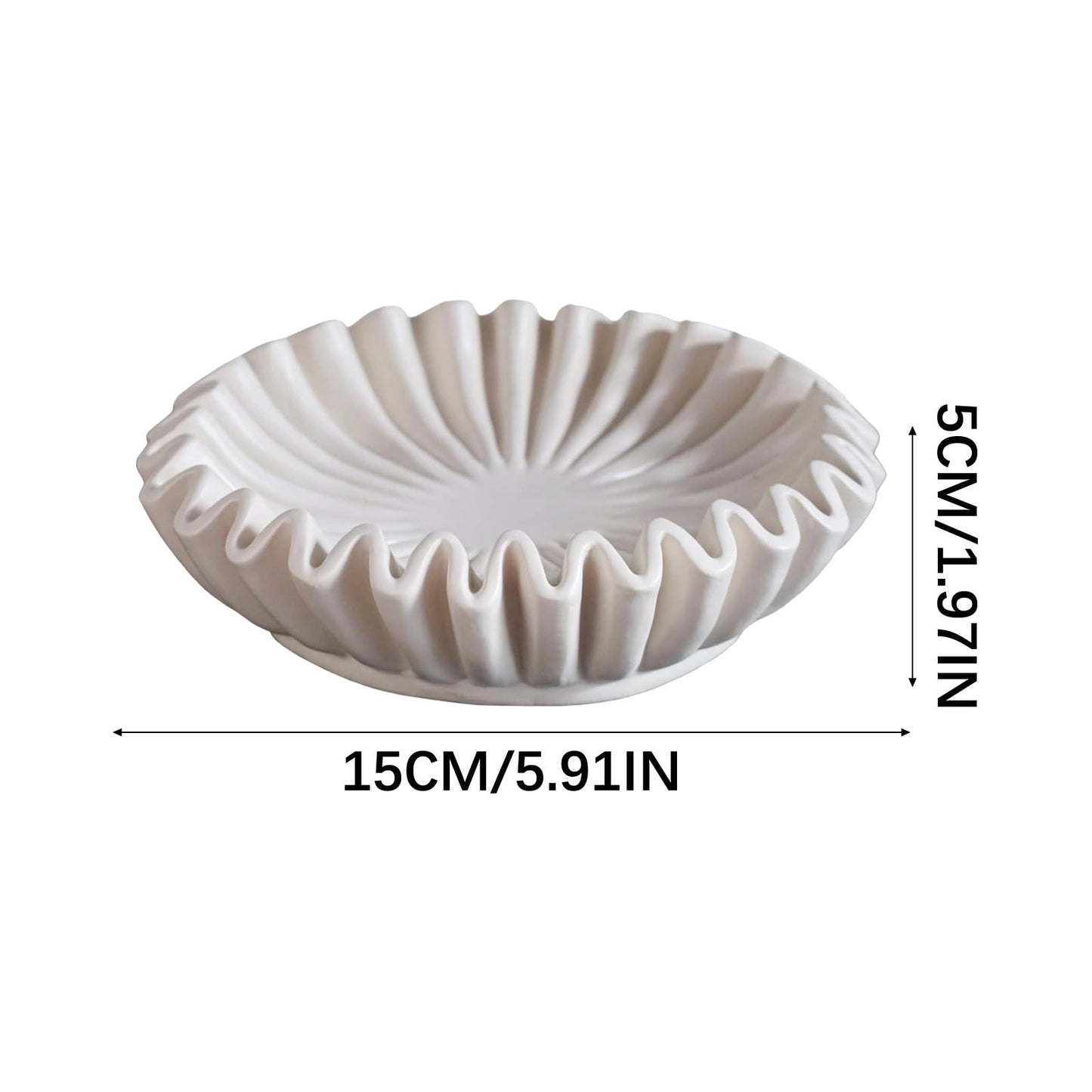 Holloyiver 5.9" Rüschenschale Weiß